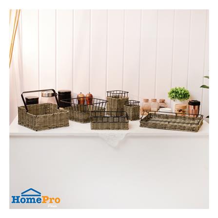 ตะกร้าหวายเทียมทรงสี่เหลี่ยมมีหูหิ้ว KECH HAZEL 26.3x26.3x24.5 ซม._6