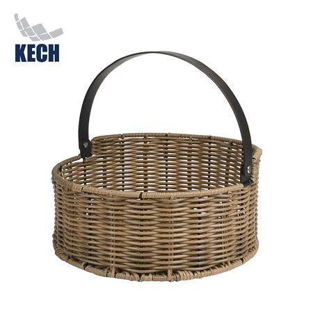 ตะกร้าหวายเทียมทรงกลม มีหูหิ้ว KECH HAZEL 26x26x24.5 ซม._0