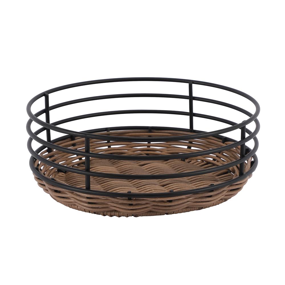 ตะกร้าหวายเทียมทรงกลมเตี้ย KECH HAZEL 22x22x8.3 ซม.