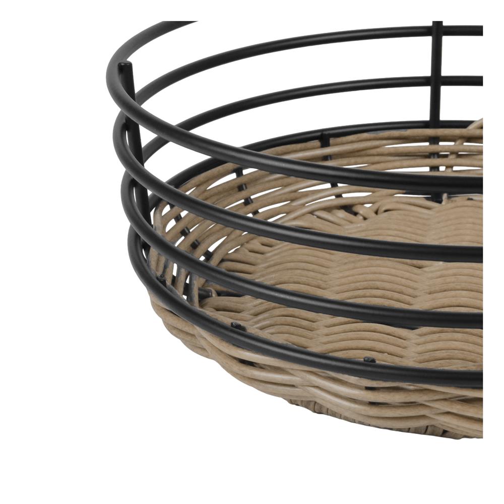 ตะกร้าหวายเทียมทรงกลมเตี้ย KECH HAZEL 22x22x8.3 ซม.