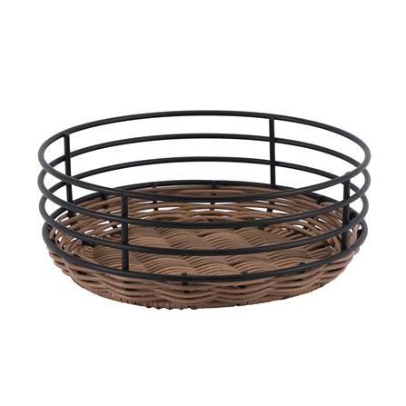 ตะกร้าหวายเทียมทรงกลมเตี้ย KECH HAZEL 22x22x8.3 ซม._0