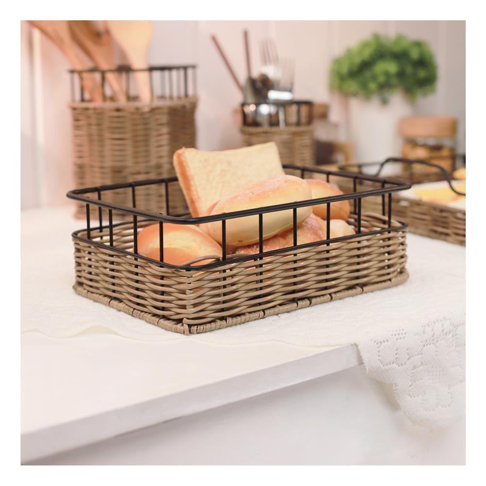 ตะกร้าหวายเทียมทรงสี่เหลี่ยมผืนผ้า KECH HAZEL 25.5x18.6x8.8 ซม.