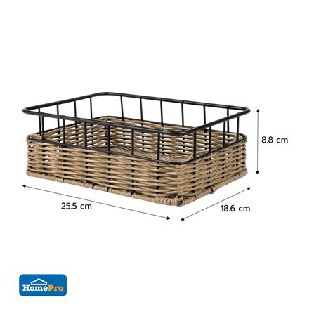 ตะกร้าหวายเทียมทรงสี่เหลี่ยมผืนผ้า KECH HAZEL 25.5x18.6x8.8 ซม._7