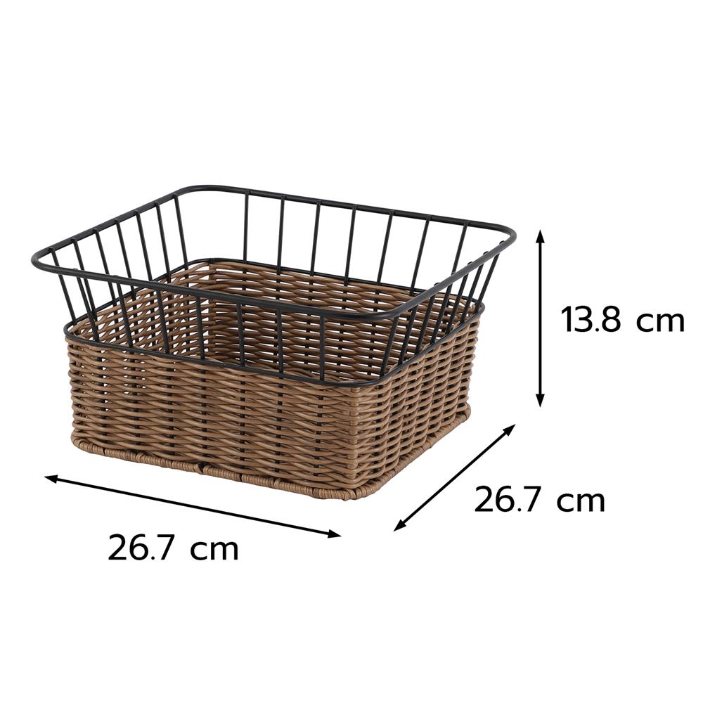 ตะกร้าหวายเทียมทรงสี่เหลี่ยมจัตุรัส KECH HAZEL 26.7x26.7x13.8 ซม.