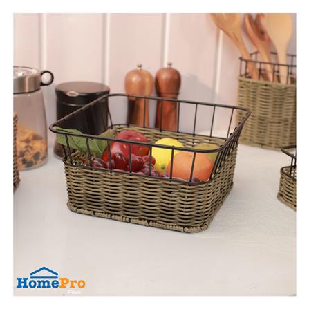 ตะกร้าหวายเทียมทรงสี่เหลี่ยมจัตุรัส KECH HAZEL 26.7x26.7x13.8 ซม._5