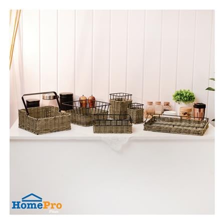 ตะกร้าหวายเทียมทรงสี่เหลี่ยมจัตุรัส KECH HAZEL 26.7x26.7x13.8 ซม._6