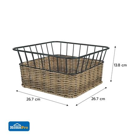 ตะกร้าหวายเทียมทรงสี่เหลี่ยมจัตุรัส KECH HAZEL 26.7x26.7x13.8 ซม._7