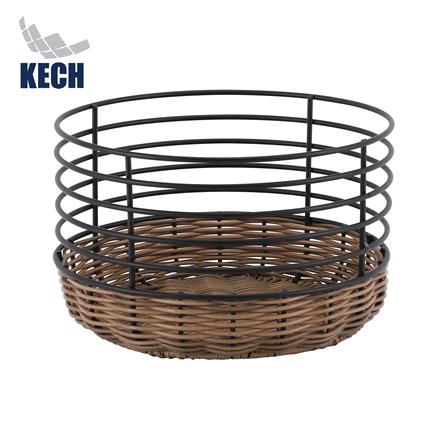 ตะกร้าหวายเทียมทรงกลมสูง KECH HAZEL 25x25x15 ซม._0