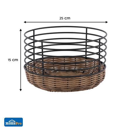 ตะกร้าหวายเทียมทรงกลมสูง KECH HAZEL 25x25x15 ซม._3