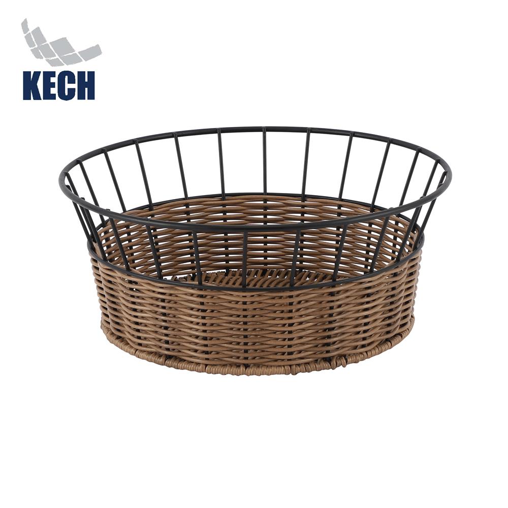 ตะกร้าหวายเทียมทรงกลม KECH HAZEL 30.6x30.6x12.5 ซม._1