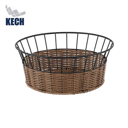 ตะกร้าหวายเทียมทรงกลม KECH HAZEL 30.6x30.6x12.5 ซม._0