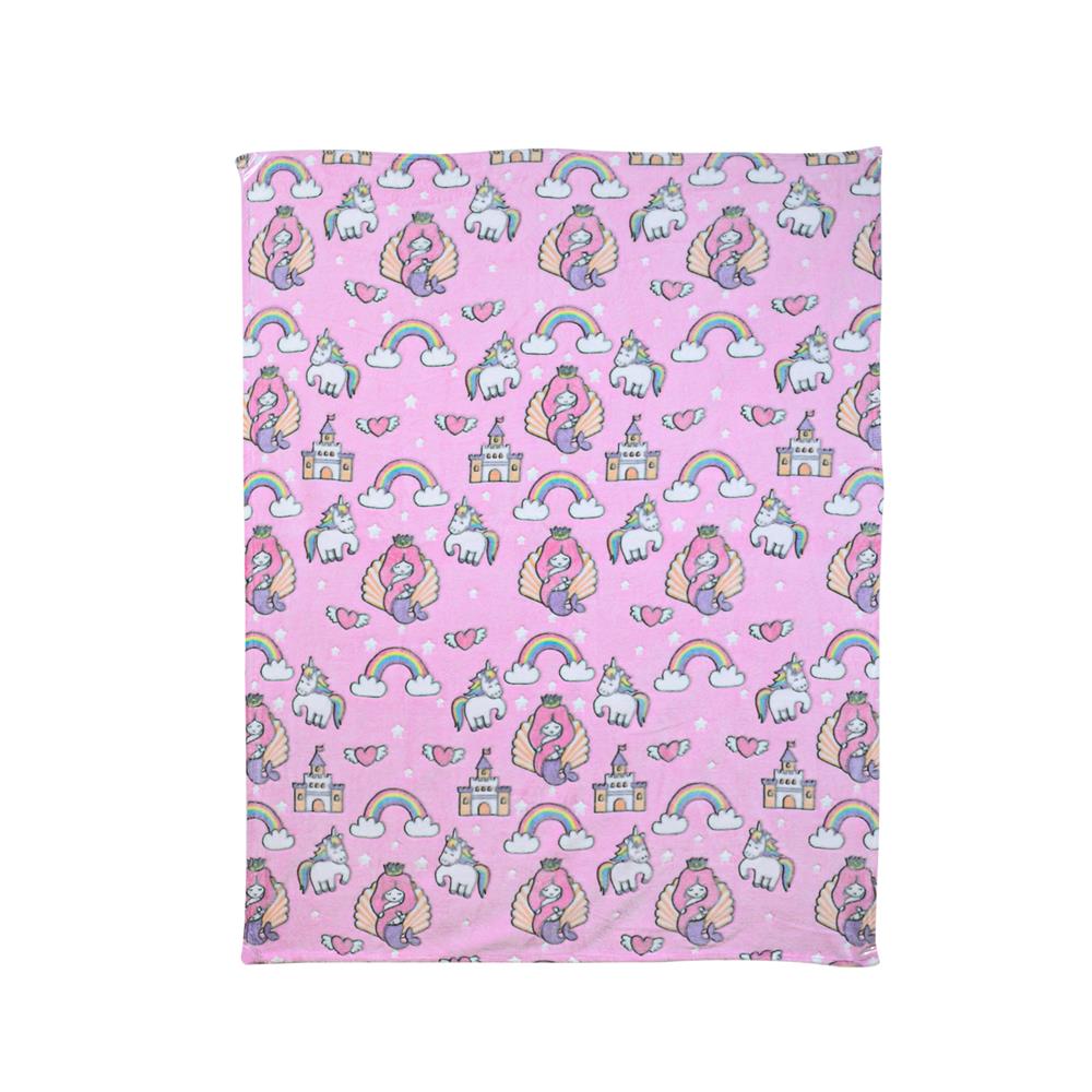 ผ้าห่มเรืองแสง SNAZZ UNICORN 50x60 นิ้ว สี PINK