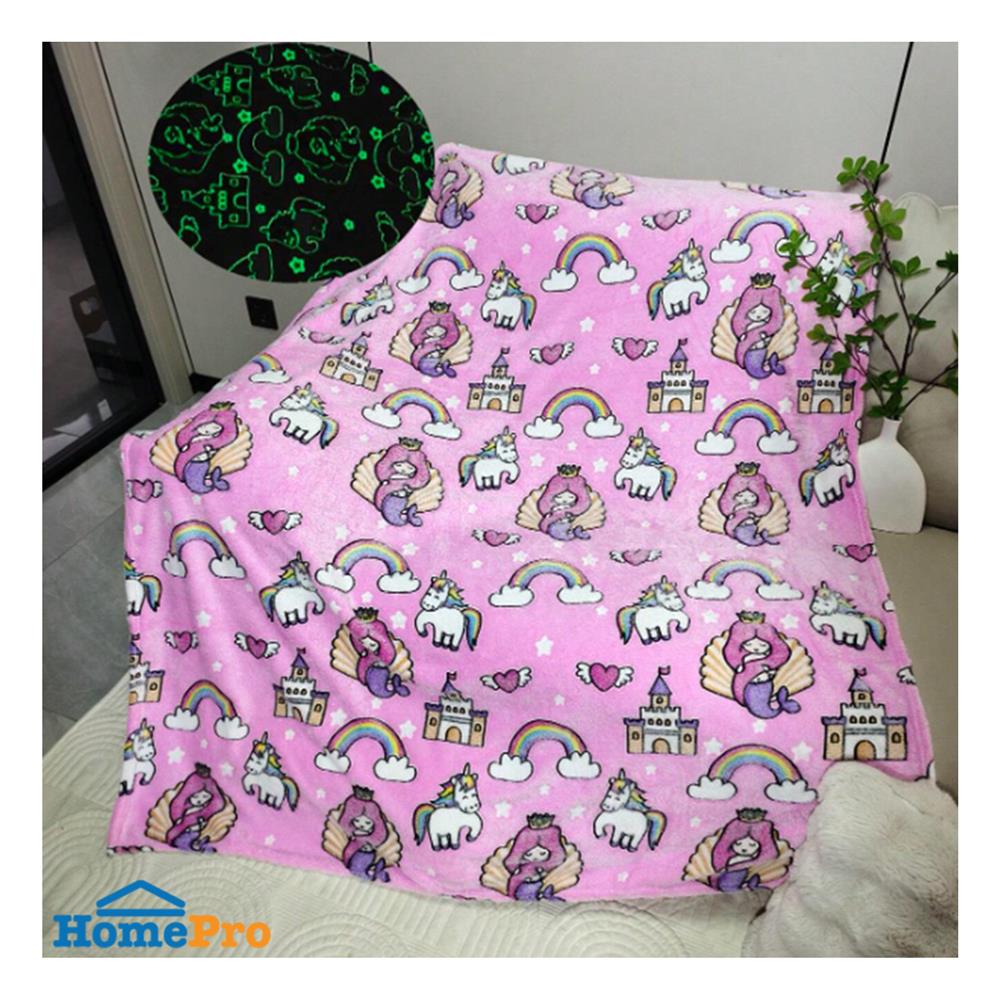 ผ้าห่มเรืองแสง SNAZZ UNICORN 50x60 นิ้ว สี PINK