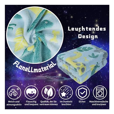 ผ้าห่มเรืองแสง SNAZZ DINO 50x60 นิ้ว สี SKY BLUE_8