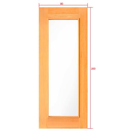 ประตูไม้ดักลาสเฟอร์ ไม่เจาะลูกบิด D2D-418 80x200 ซม. สีธรรมชาติ_4