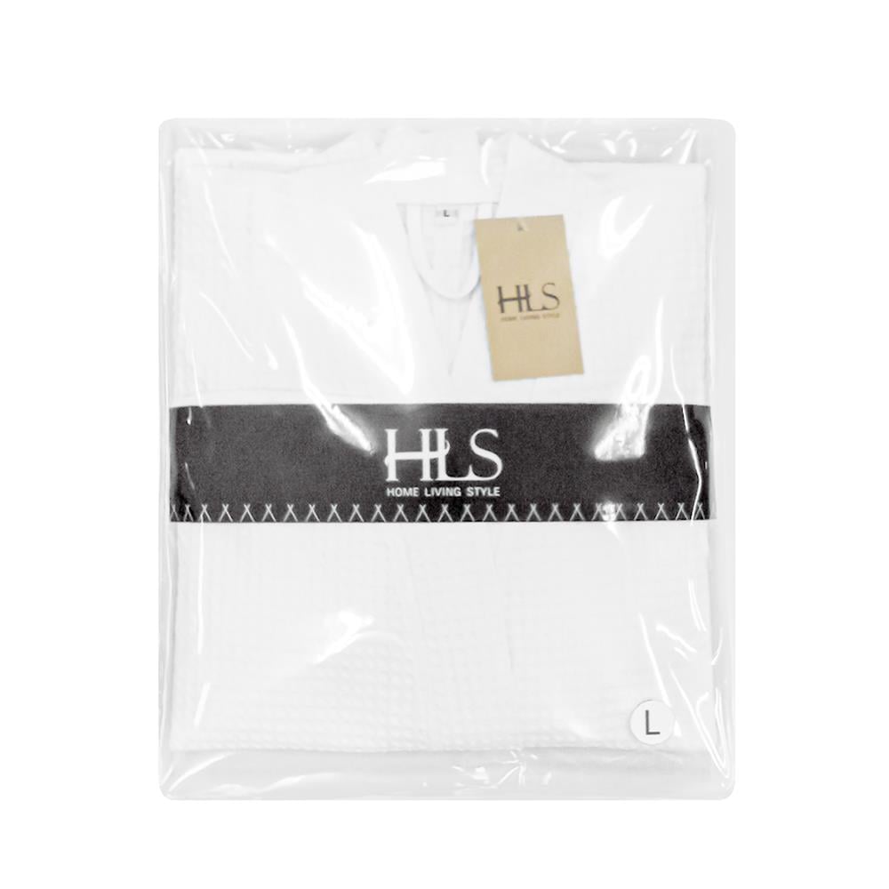 ชุดคลุมอาบน้ำ HOME LIVING STYLE WAFFLE SIZE L สี WHITE