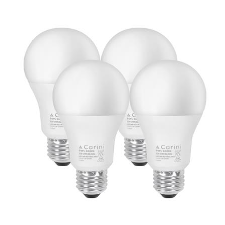 หลอด LED CARINI A60 ECOLIFE2 9 วัตต์ COOL WHITE E27 (แพ็ก 4 ชิ้น)