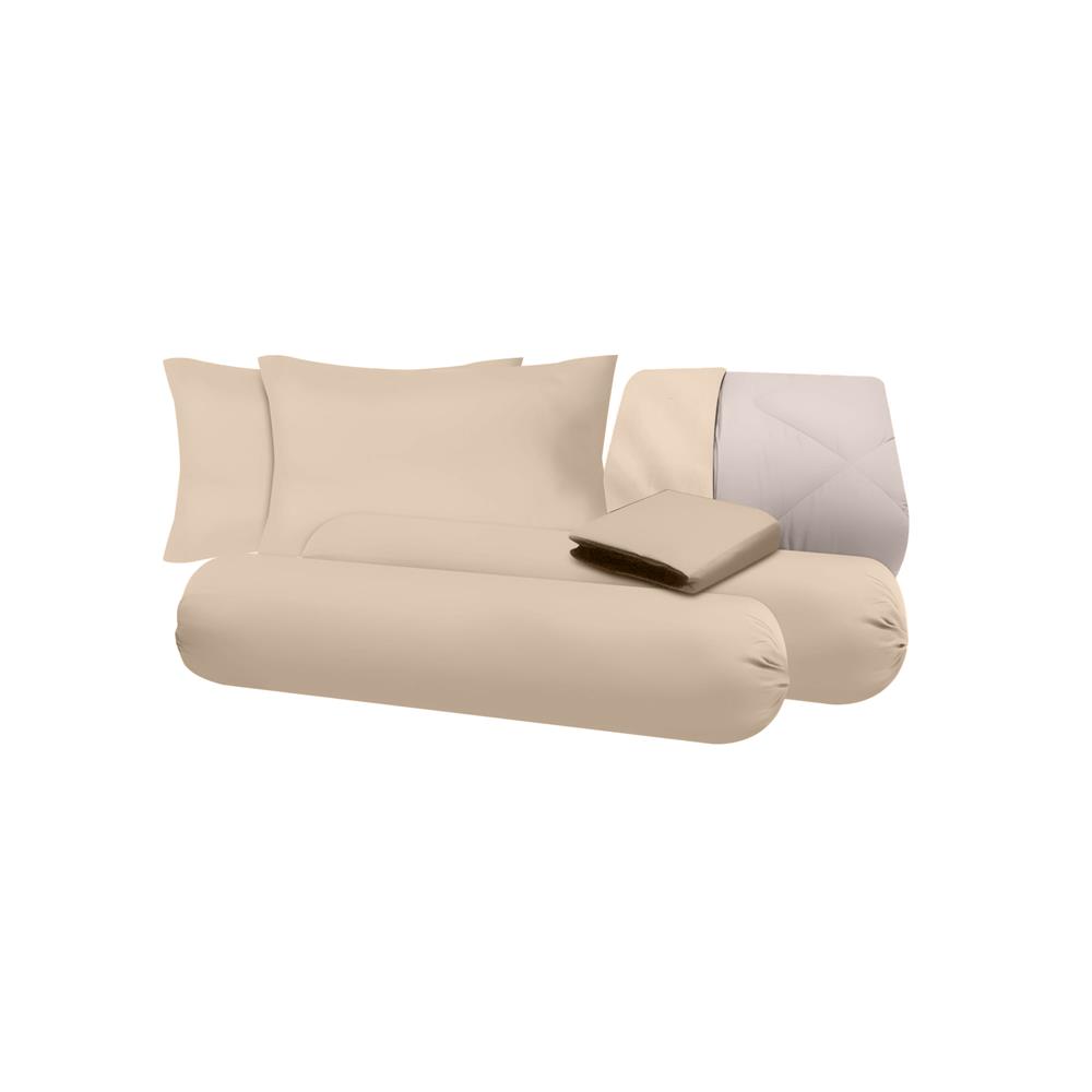 ชุดผ้าปูที่นอน 6 ฟุต (ชุด 6 ชิ้น) SANTA BEDDING สี BROWN/CREAM