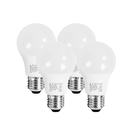 หลอด LED CARINI A60 ECOLIFE2 7 วัตต์ COOL WHITE E27 (แพ็ก 4 ชิ้น)