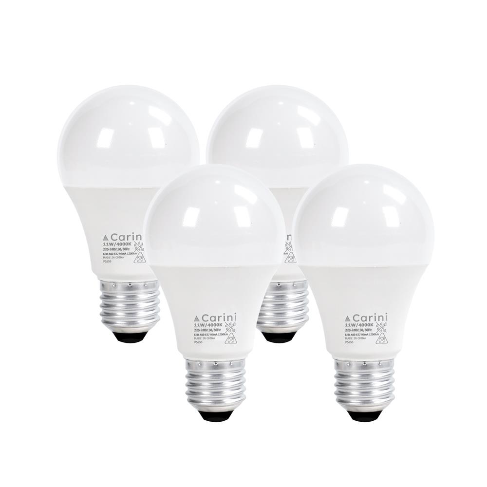 หลอด LED CARINI A60 ECOLIFE2 11 วัตต์ COOL WHITE E27 (แพ็ก 4 ชิ้น)