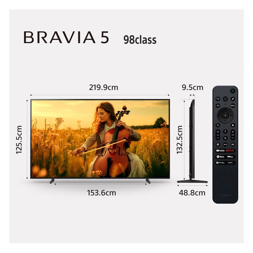 ทีวีมินิแอลอีดี 98 นิ้ว SONY (4K, MINI LED (QLED), GOOGLE TV) BRAVIA 5 K-98XR50