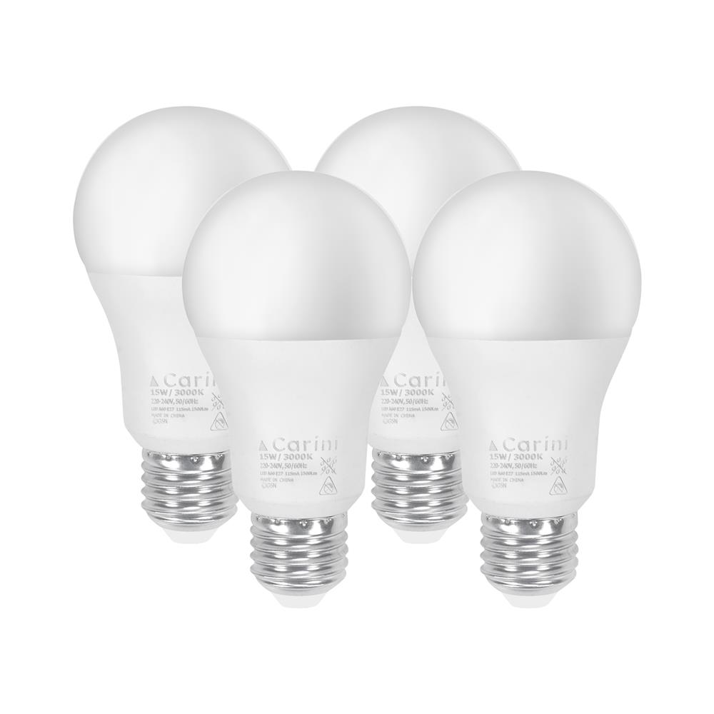 หลอด LED CARINI A60 ECOLIFE2 15 วัตต์ WARM WHITE E27 (แพ็ก 4 ชิ้น)