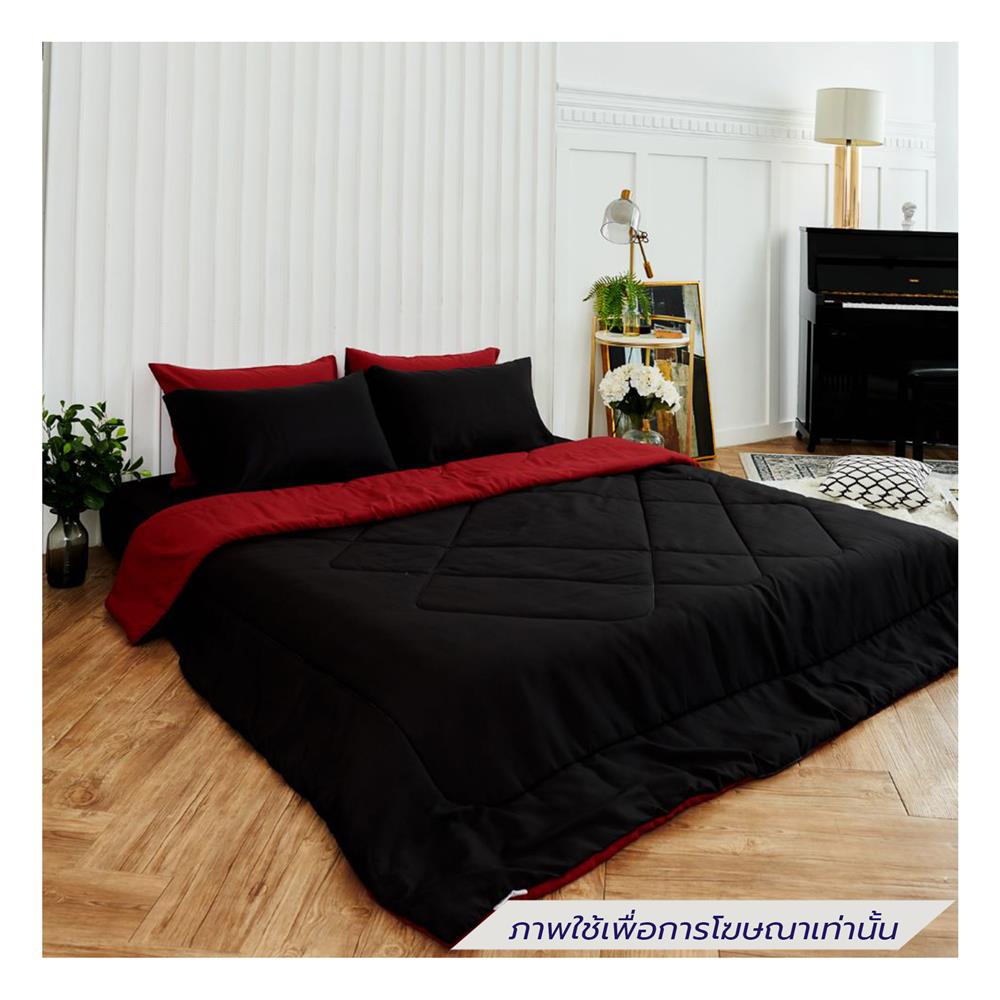 ชุดผ้าปูที่นอน 5 ฟุต (ชุด 6 ชิ้น) SANTA BEDDING สี BLACK/RED