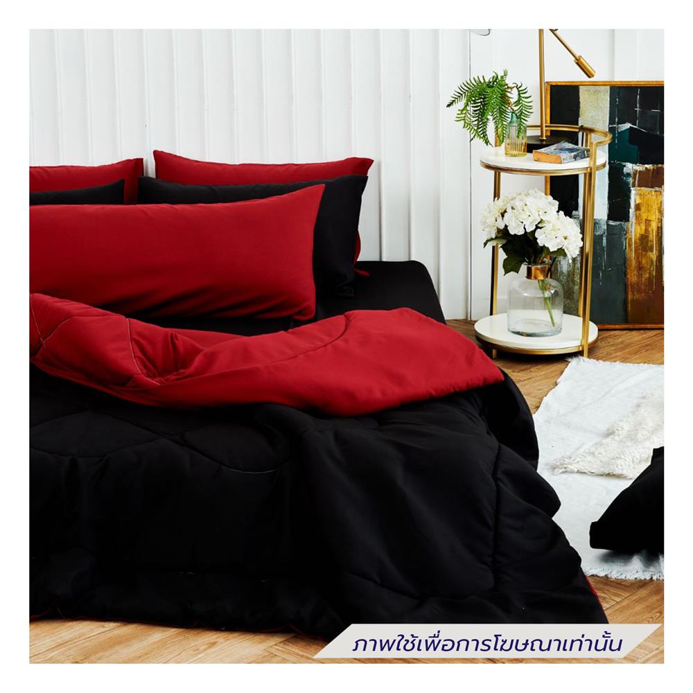 ชุดผ้าปูที่นอน 5 ฟุต (ชุด 6 ชิ้น) SANTA BEDDING สี BLACK/RED