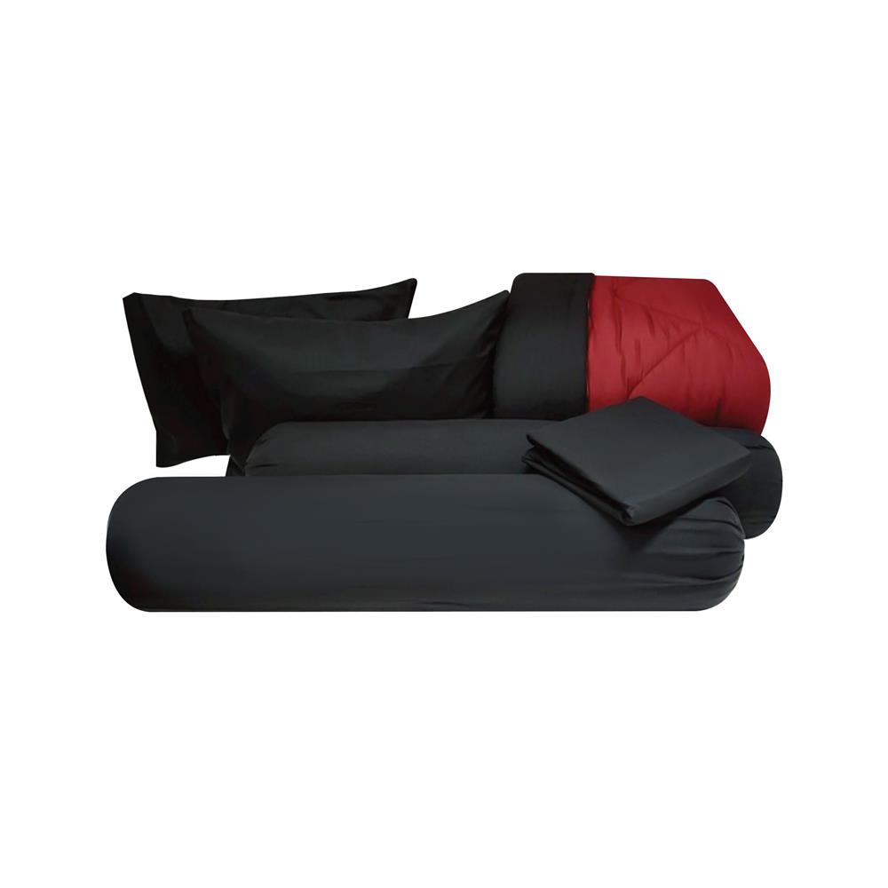 ชุดผ้าปูที่นอน 5 ฟุต (ชุด 6 ชิ้น) SANTA BEDDING สี BLACK/RED