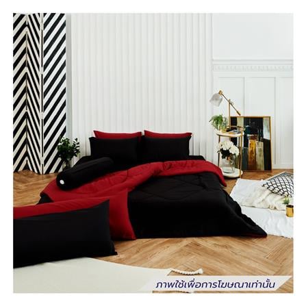 ชุดผ้าปูที่นอน 5 ฟุต (ชุด 6 ชิ้น) SANTA BEDDING สี BLACK/RED_0