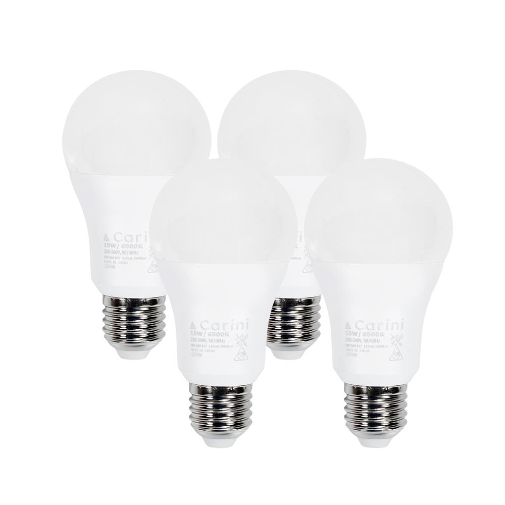 หลอด LED CARINI A60 ECOLIFE2 15 วัตต์ DAYLIGHT E27 (แพ็ก 4 ชิ้น)