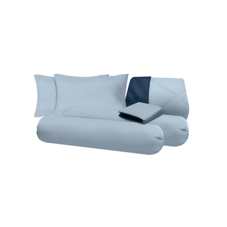 ชุดผ้าปูที่นอน 5 ฟุต (ชุด 6 ชิ้น) SANTA BEDDING สี LIGHT BLUE/NAVY BLUE_6
