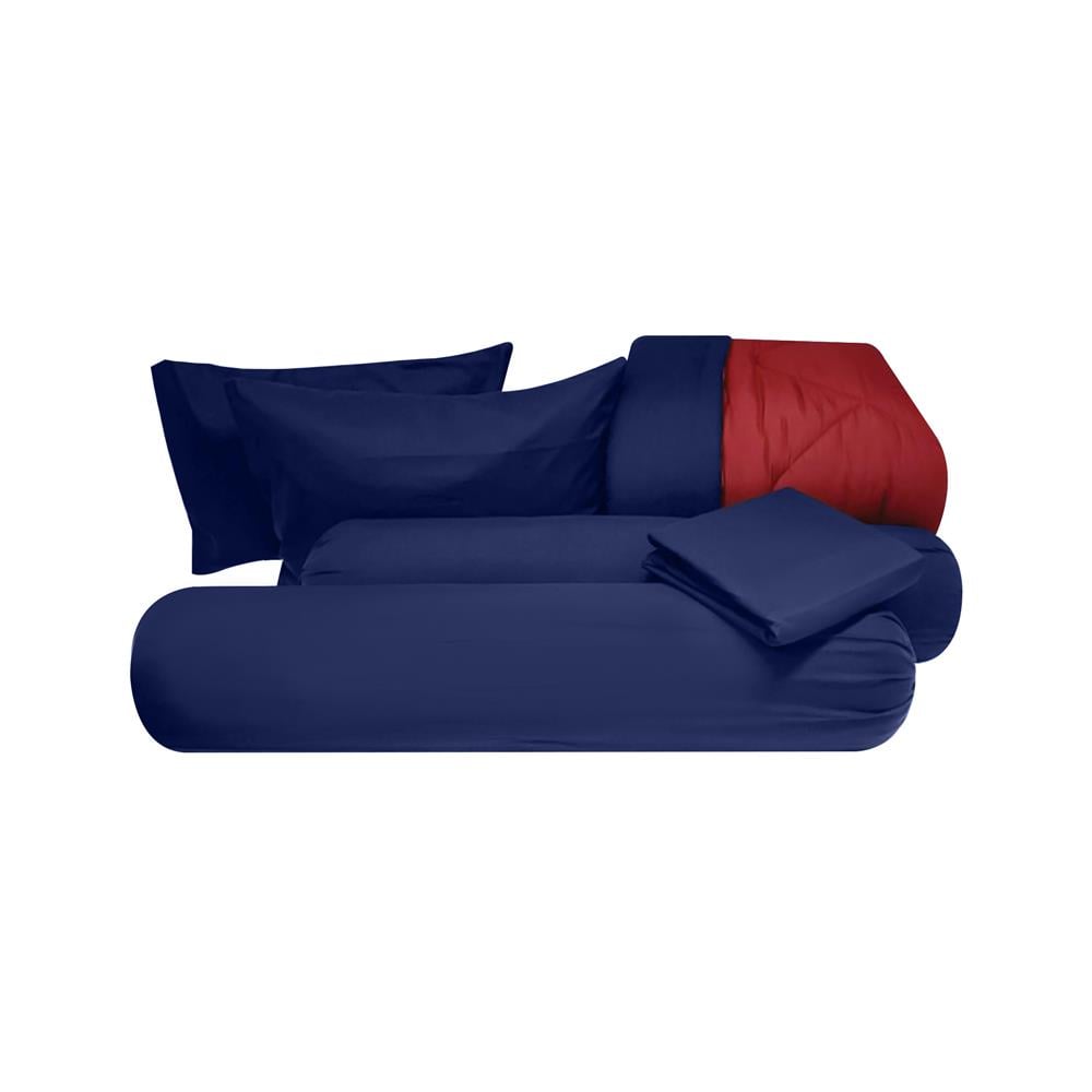 ชุดผ้าปูที่นอน 5 ฟุต (ชุด 6 ชิ้น) SANTA BEDDING สี BLUE/RED
