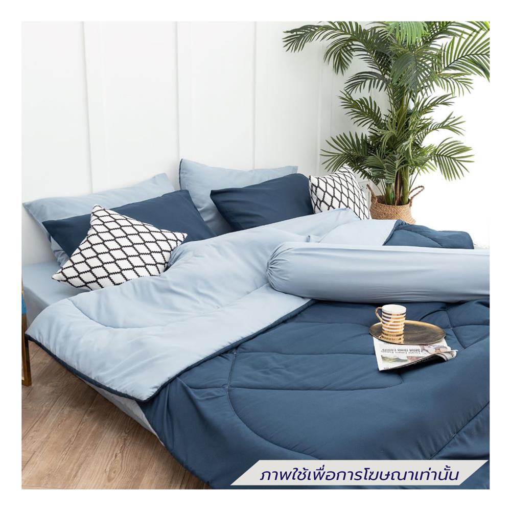ชุดผ้าปูที่นอน 3.5 ฟุต (ชุด 4 ชิ้น) SANTA BEDDING สี LIGHT BLUE/NAVY BLUE