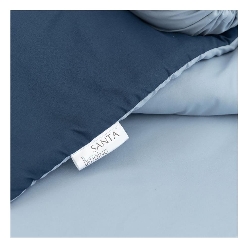 ชุดผ้าปูที่นอน 3.5 ฟุต (ชุด 4 ชิ้น) SANTA BEDDING สี LIGHT BLUE/NAVY BLUE