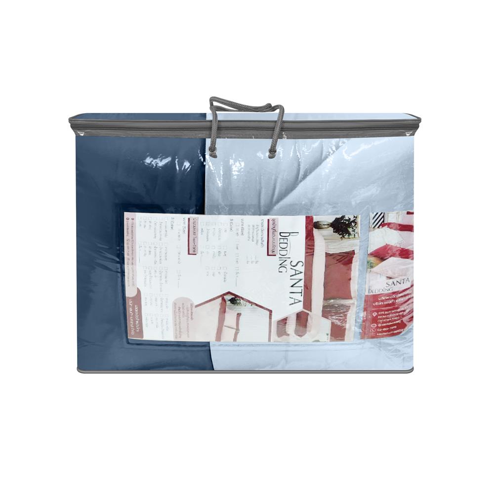 ชุดผ้าปูที่นอน 3.5 ฟุต (ชุด 4 ชิ้น) SANTA BEDDING สี LIGHT BLUE/NAVY BLUE