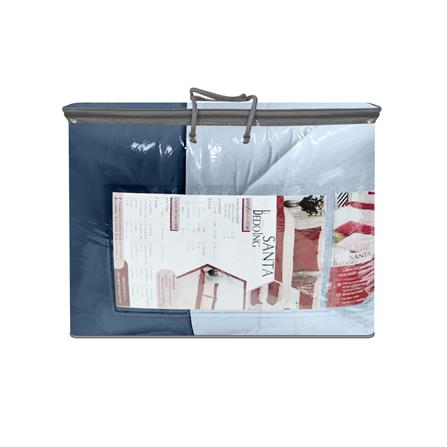 ชุดผ้าปูที่นอน 3.5 ฟุต (ชุด 4 ชิ้น) SANTA BEDDING สี LIGHT BLUE/NAVY BLUE_8
