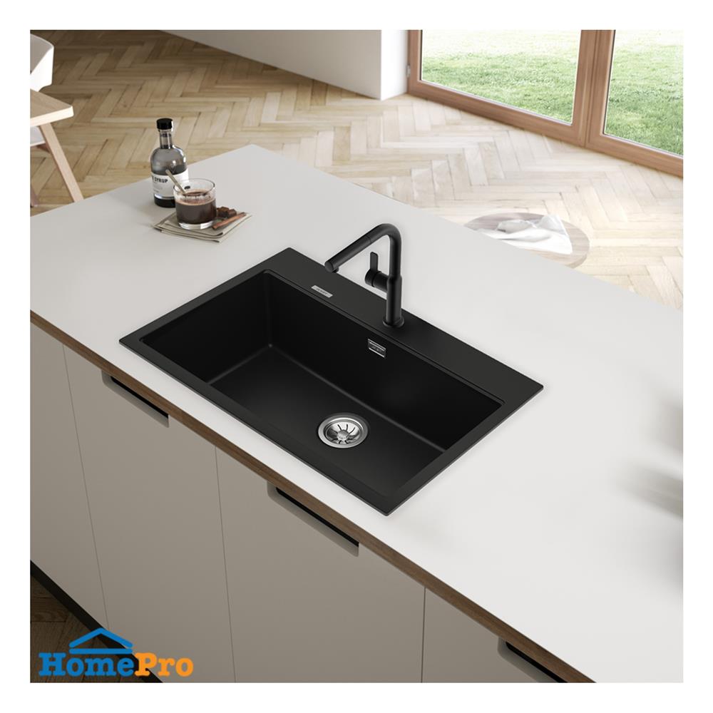 ซิงค์ฝัง 1 หลุม TEKA LOTUS 80 L-TG 1B สีดำ