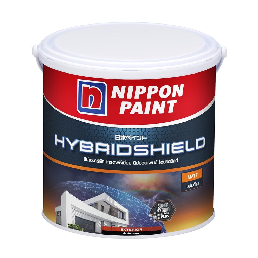 สีน้ำทาภายนอก ชนิดด้าน NIPPON PAINT HYBRIDSHIELD BASE A 1 แกลลอน