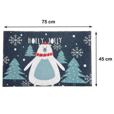 พรมเช็ดเท้าดักฝุ่น HOME LIVING STYLE JOLLY 45X75 ซม. สีน้ำเงินเข้ม_9