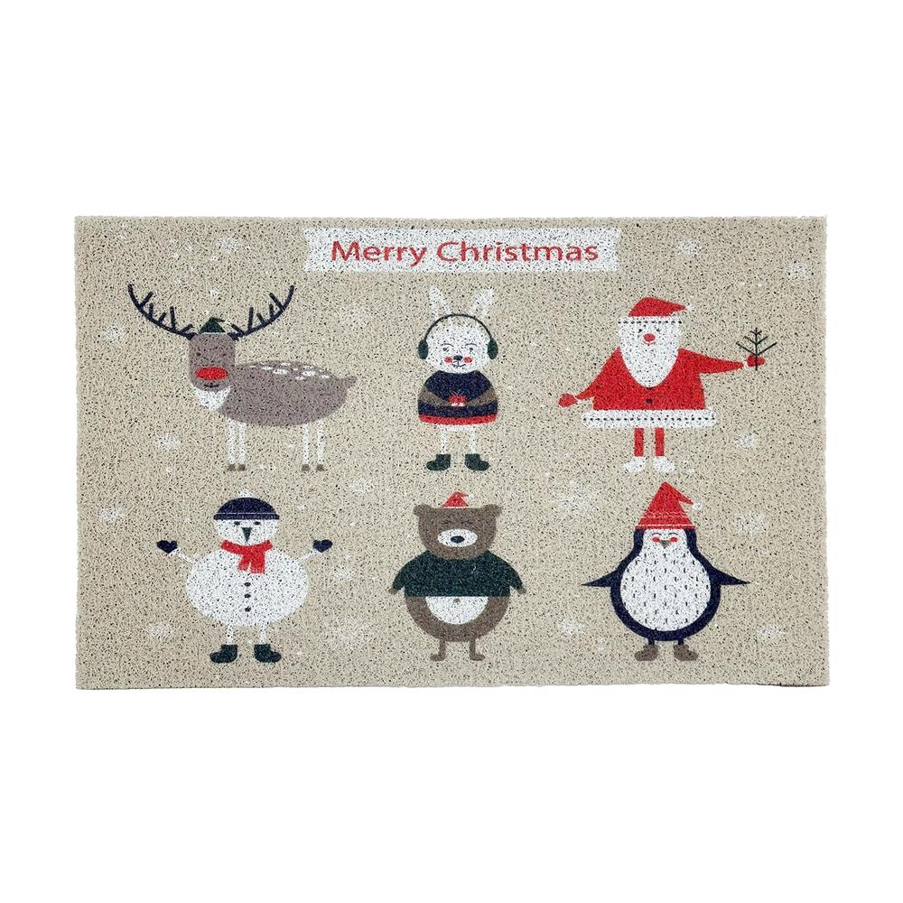 พรมเช็ดเท้าดักฝุ่น HOME LIVING STYLE MERRY 45X75 ซม. สีเบจ