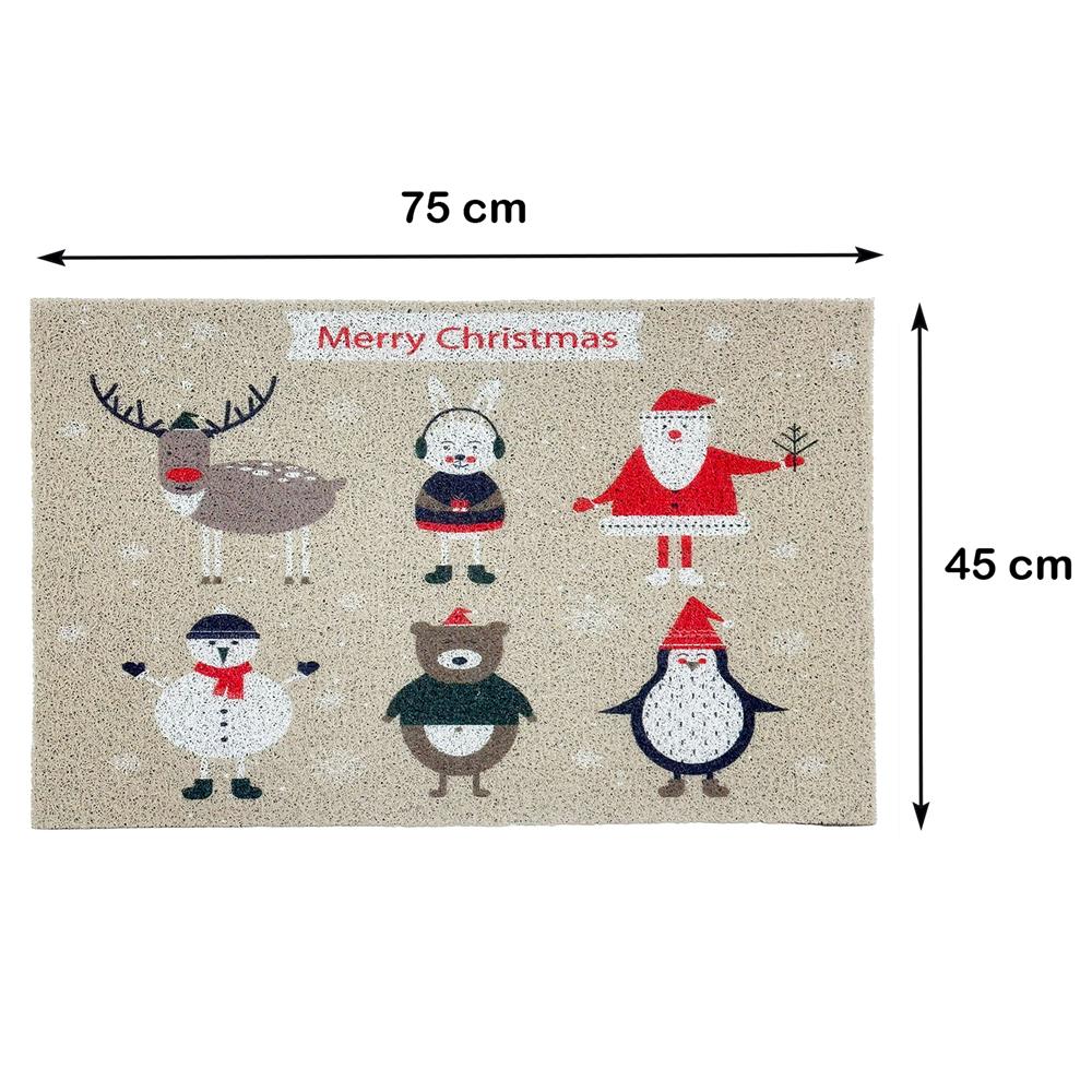 พรมเช็ดเท้าดักฝุ่น HOME LIVING STYLE MERRY 45X75 ซม. สีเบจ