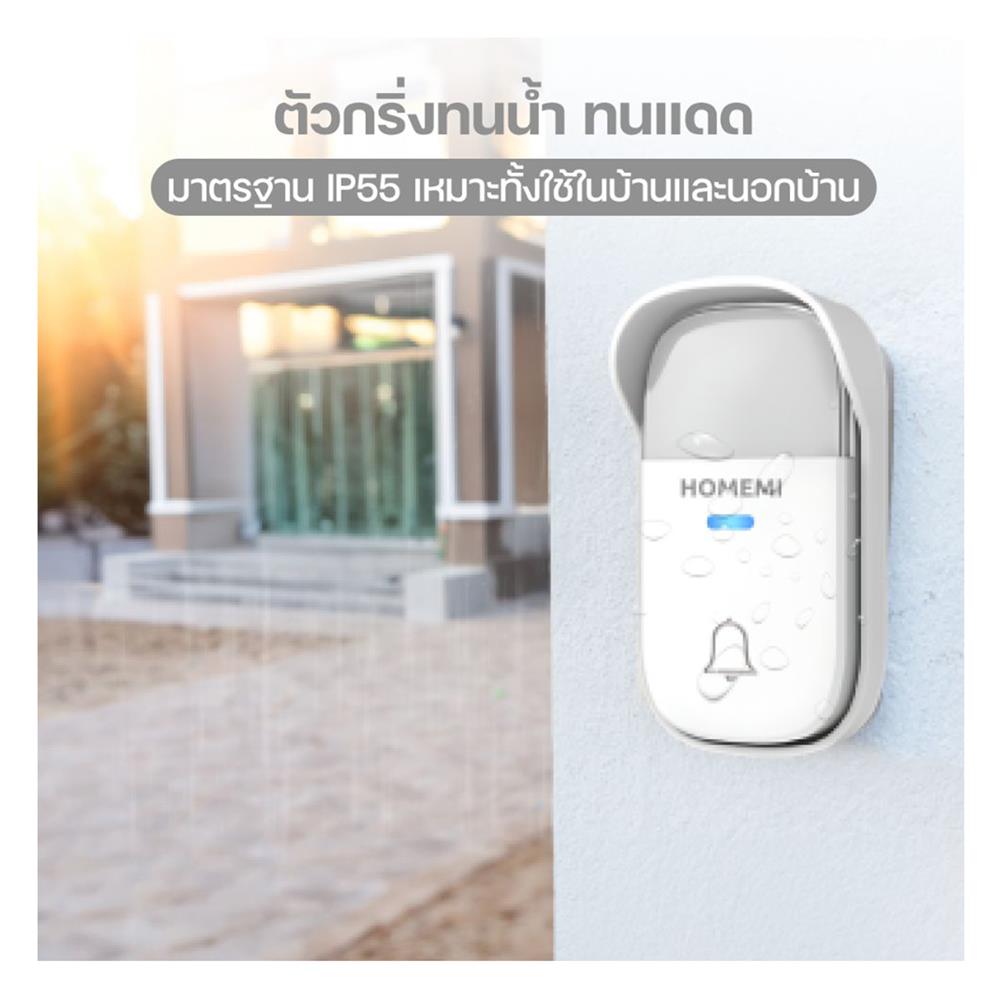 สวิตช์กดกริ่งไร้สาย HOMEMI HM0117 สีขาว