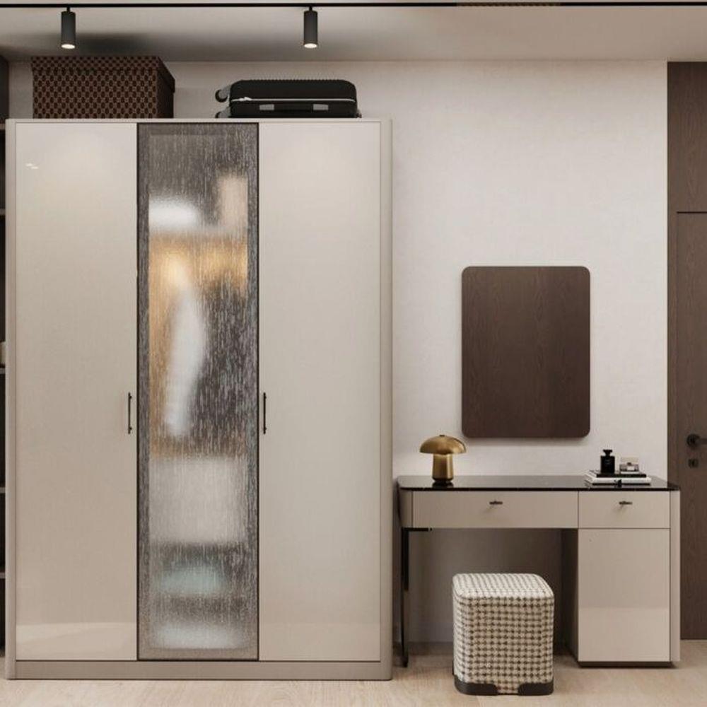 ตู้เสื้อผ้า 3 บานเปิด SB FURNITURE BLESS 19237118 160 ซม. สีเบจ