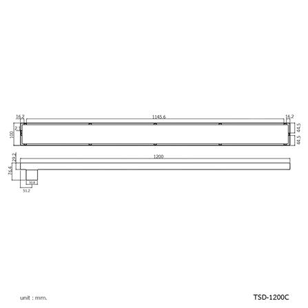 รางน้ำทิ้ง WS TSD-1200C 120 ซม._1