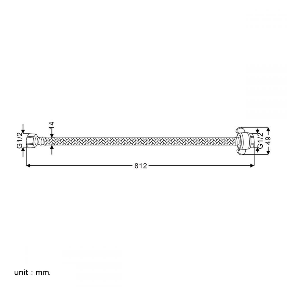 สายน้ำดีสเตนเลสน้ำอุ่น-น้ำเย็น RASLAND RA G41-32-80 32 นิ้ว