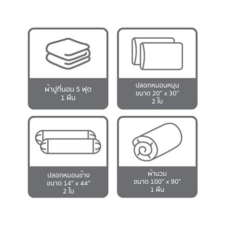 ชุดผ้าปูที่นอน 5 ฟุต (ชุด 6 ชิ้น) SATIN PLUS LUCKY ME LUCKY MORE LK062_5