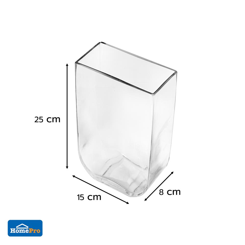 ของตกแต่ง แจกันแก้ว HOME LIVING STYLE HELEN 15x25 ซม. สีใส