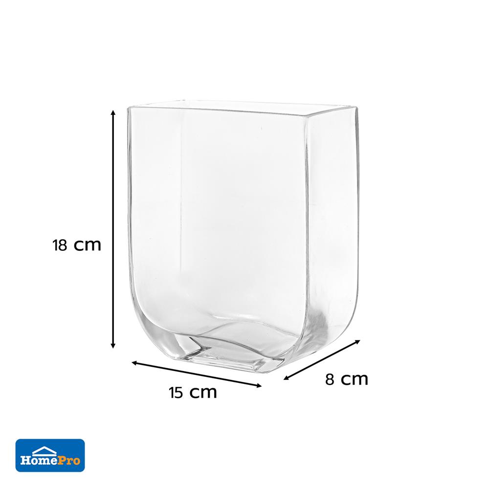 ของตกแต่ง แจกันแก้ว HOME LIVING STYLE HELEN 15x18 ซม. สีใส