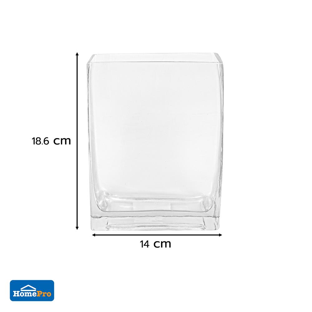 ของตกแต่ง แจกันแก้ว HOME LIVING STYLE HELEN 14x18.6 ซม. สีใส